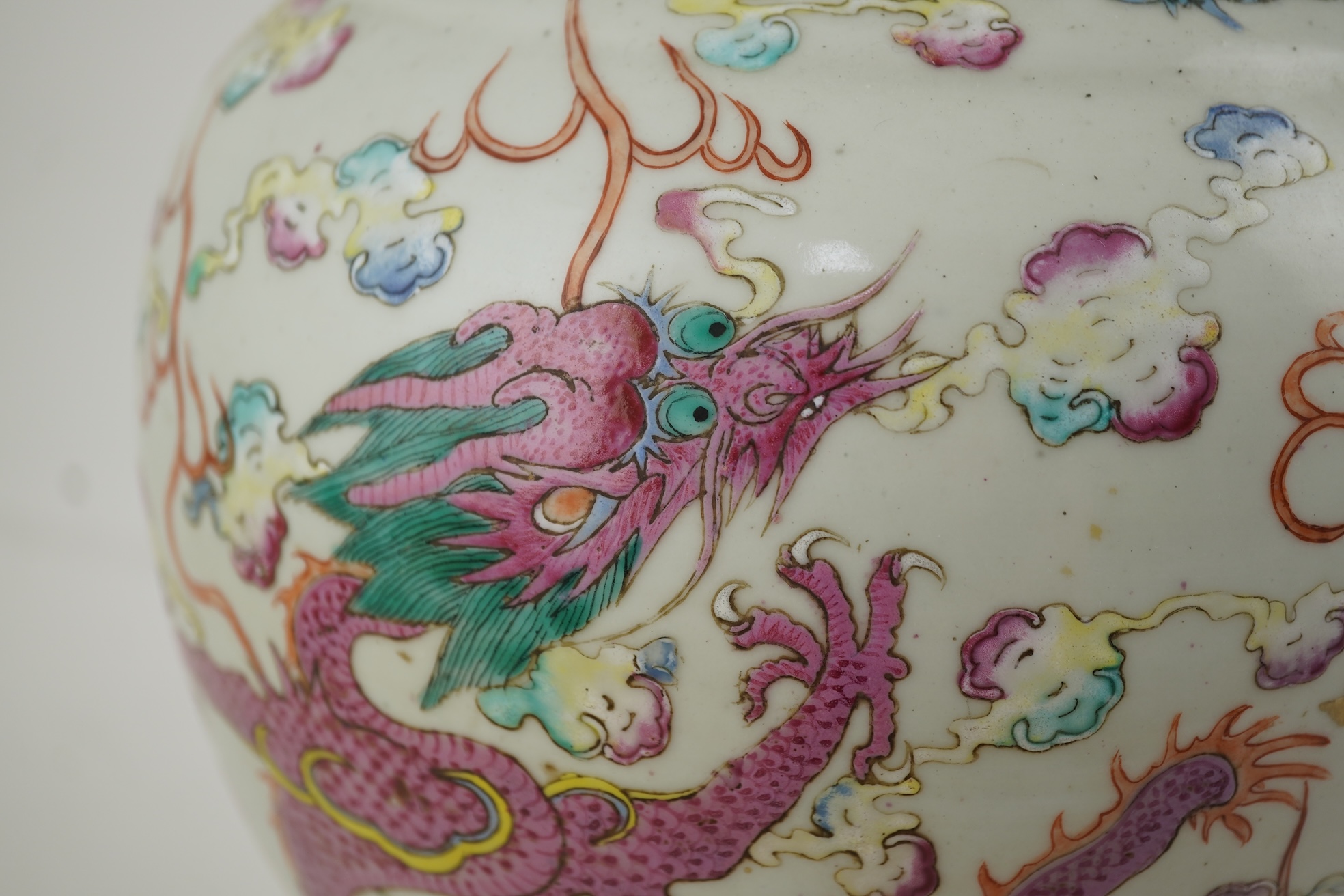 A Chinese enamelled porcelain ‘dragon’ vase, 19th century